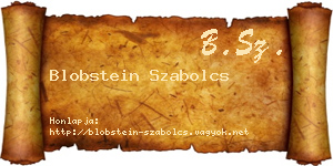Blobstein Szabolcs névjegykártya